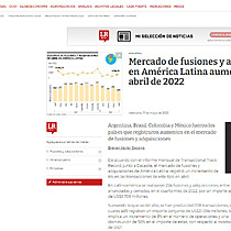 Mercado de fusiones y adquisiciones en Amrica Latina aument 8% en abril de 2022